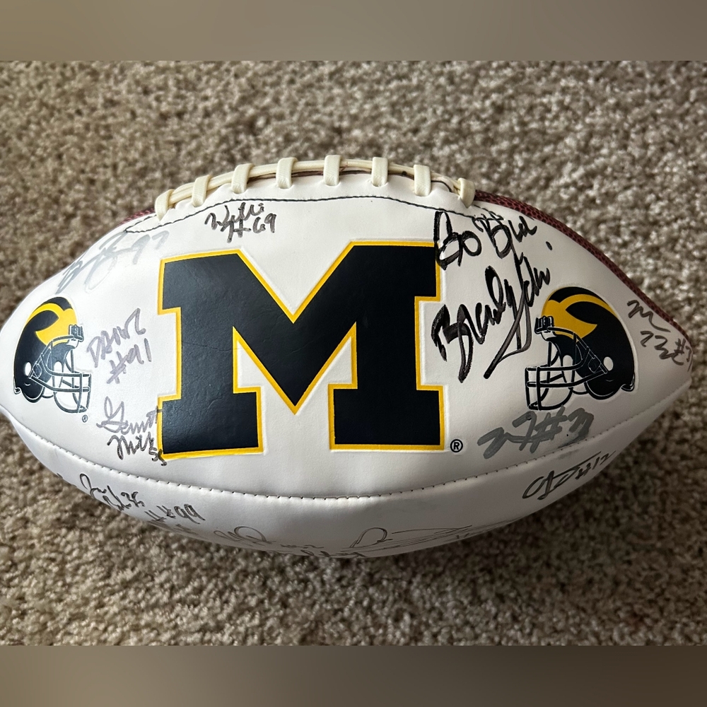 2011 Michigan Wolverines Adidas Brady Hoke Autographed Football